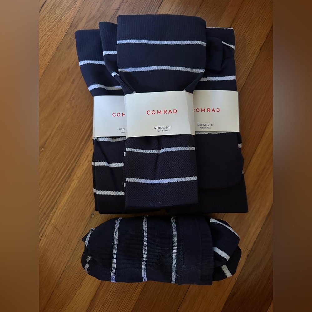 Comrad Navy Striped Women's Compression Socks